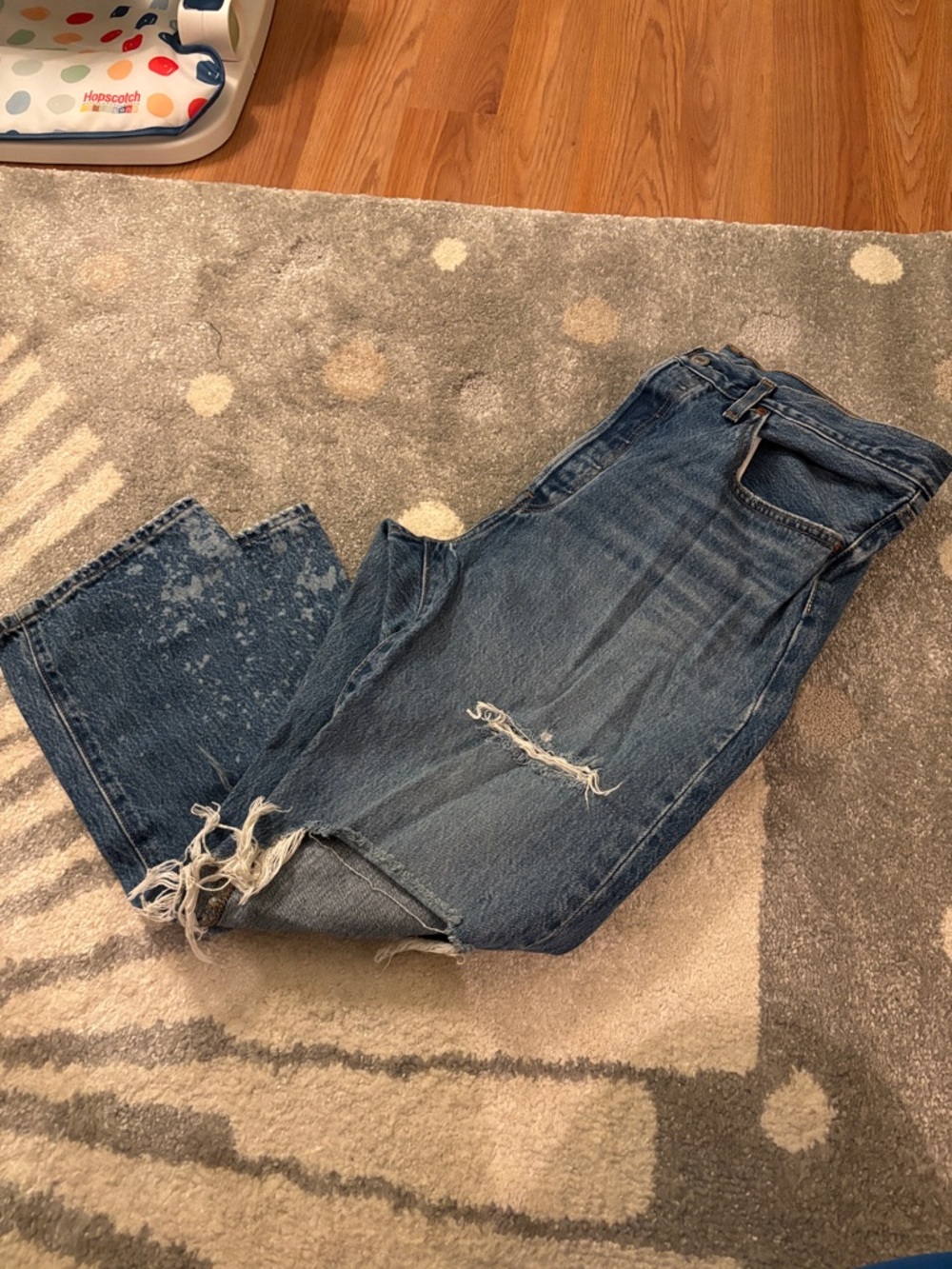 Levi's Blue Distressed Boyfriend Jeans